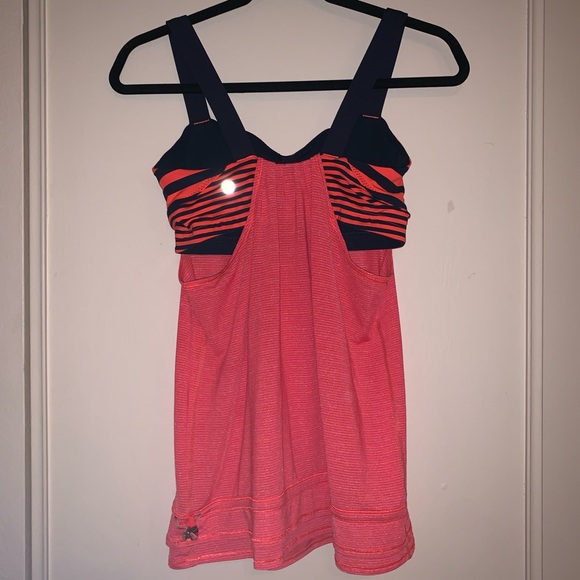 Lululemon Athletica Bra Top Size 6 Blue & Coral - Picture 7 of 9